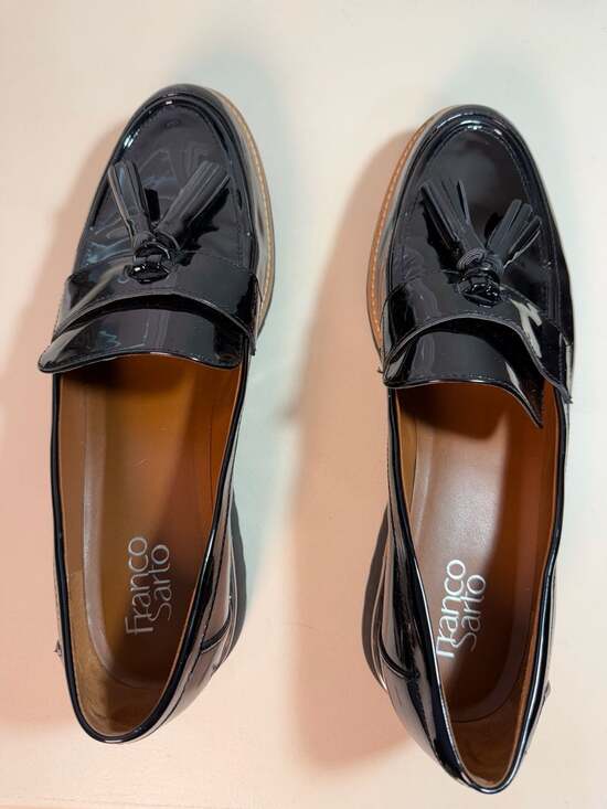 Franco Sarto Shoes - Franco Sarto Black Patent Tassel Platform Loafers Size 11M